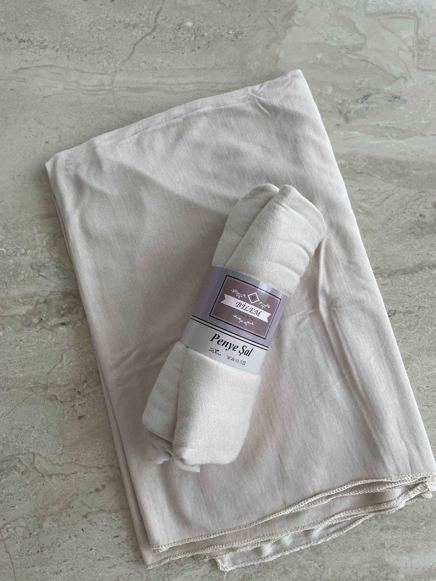 Jersey Kopftuch Ecru Weiß