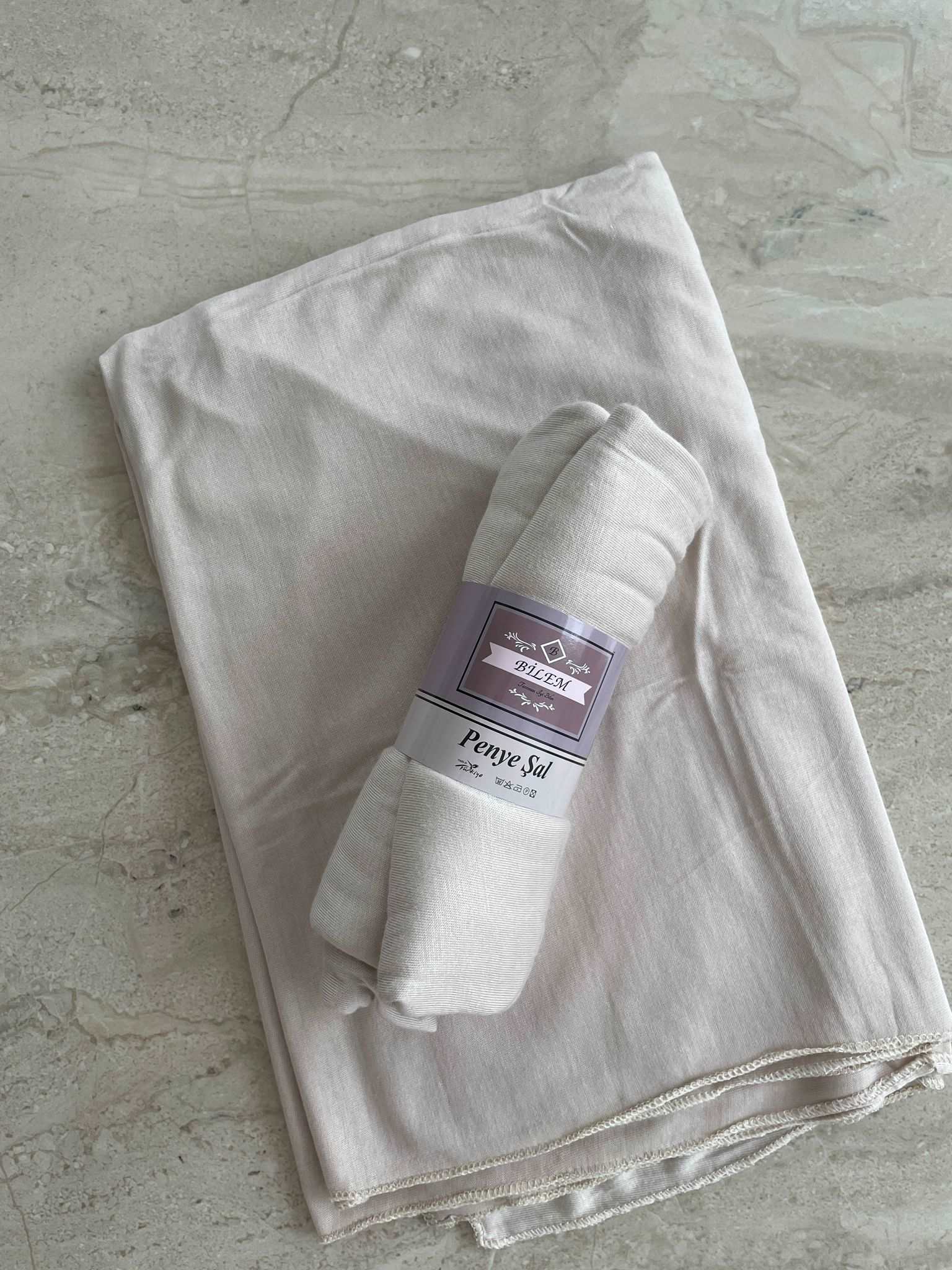 Jersey Kopftuch Ecru Weiß